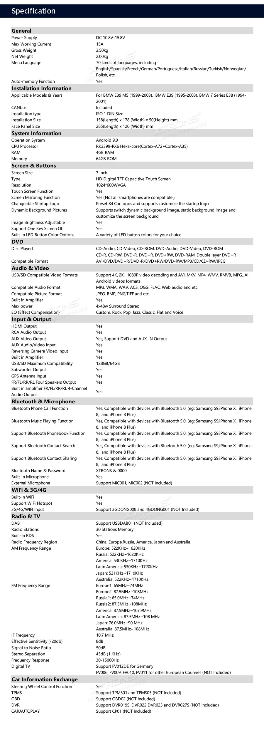 Best 7" Android 9.0 Pie OS Car DVD Multimedia GPS Radio for BMW E39 M5 1999-2003 E39 1995-2003 E38 1994-2001 with HDMI Output Support 27 Best 7" Android 9.0 Pie OS Car DVD Multimedia GPS Radio for BMW E39 M5 1999-2003 E39 1995-2003 E38 1994-2001 with HDMI Output Support 27