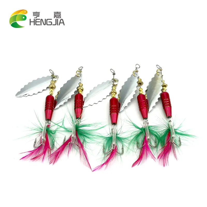 HENGJIA 100PC Spoon spinner bait 7.8cm 8.5g Artificial Fishing lure Isca pesca fishing hook Metal Sequin Pike Bass fly fishing