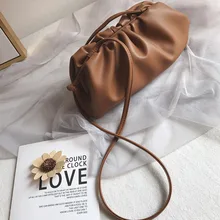 Сморщенные сумки для женщин,, роскошные сумки, дизайнерские облачные вместительные сумки, женские сумки из натуральной кожи, сумки через плечо