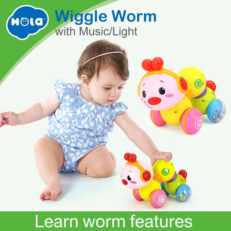 

HOLA 997 Musical Toys for Baby 13-24 months Early Learning Educational Baby Toys Press & Crawl Inchworm Toys for Children Gifts