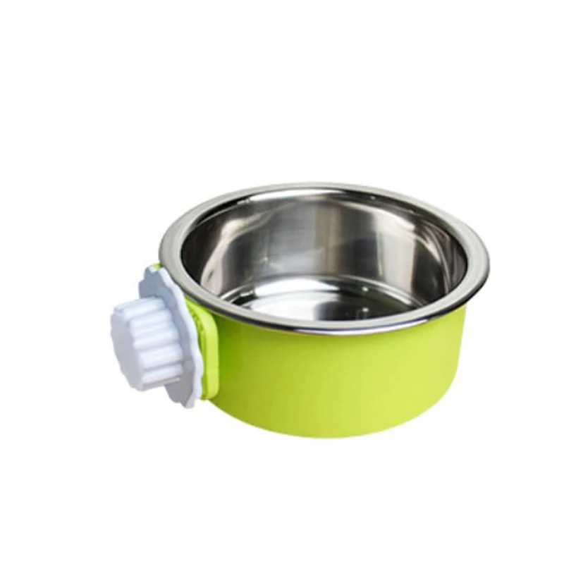 Pet Bowl Stainless Steel Water Food Feeder Feeding Dog Puppy Cat Hanging Cage Square Bowls Pet Supplies Pet Dog Cat Crate Cage - Цвет: A