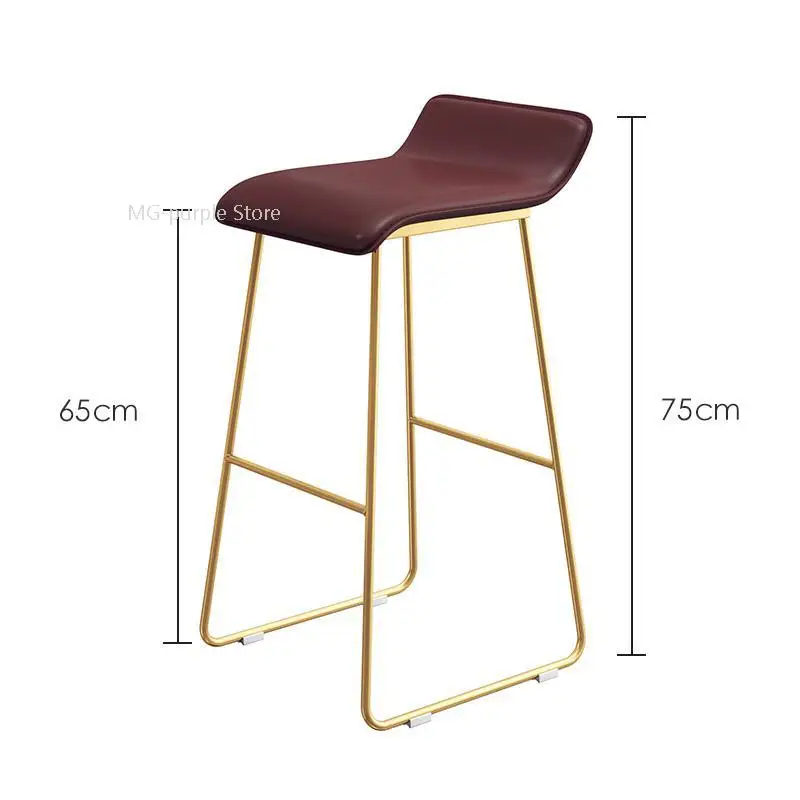 NO Nordic Bar Chair Coffee Milk Tea Shop Modern Simple Bar Stool Wrought Gold High Lounge Chair Padded Bar Chair Iron Chair - Цвет: Style10