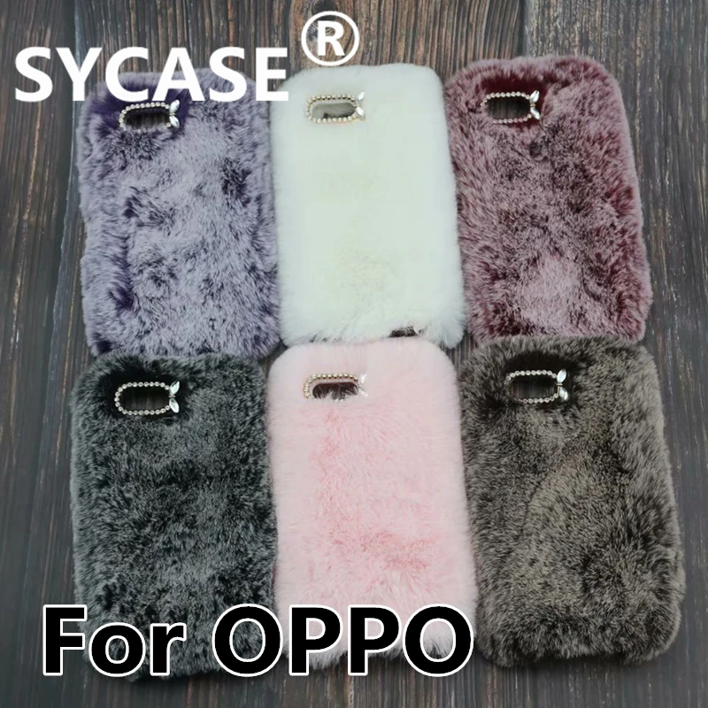 SYCASE зимний плюшевый чехол с кроликом для мобильного телефона OPPO R9 Plus R9S R11 Модный