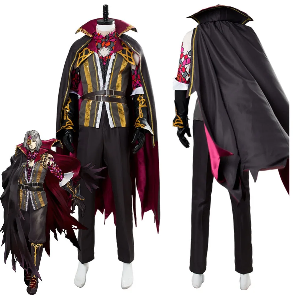 

Bloodstained: Ritual of the Night Gebel Cosplay Costume Uniform Outfit Cape Mask Halloween Carnival Cosplay Costume Custom Made
