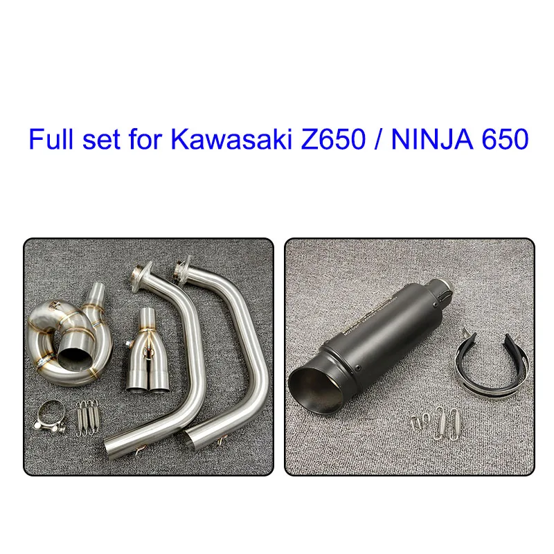 Z650 NINJA650 2017 2018 Motorbike Exhaust Full System Pipe Muffler Header Pipe Stainless Steel 51mm for Kawasaki Z650 NINJA 650 (4)