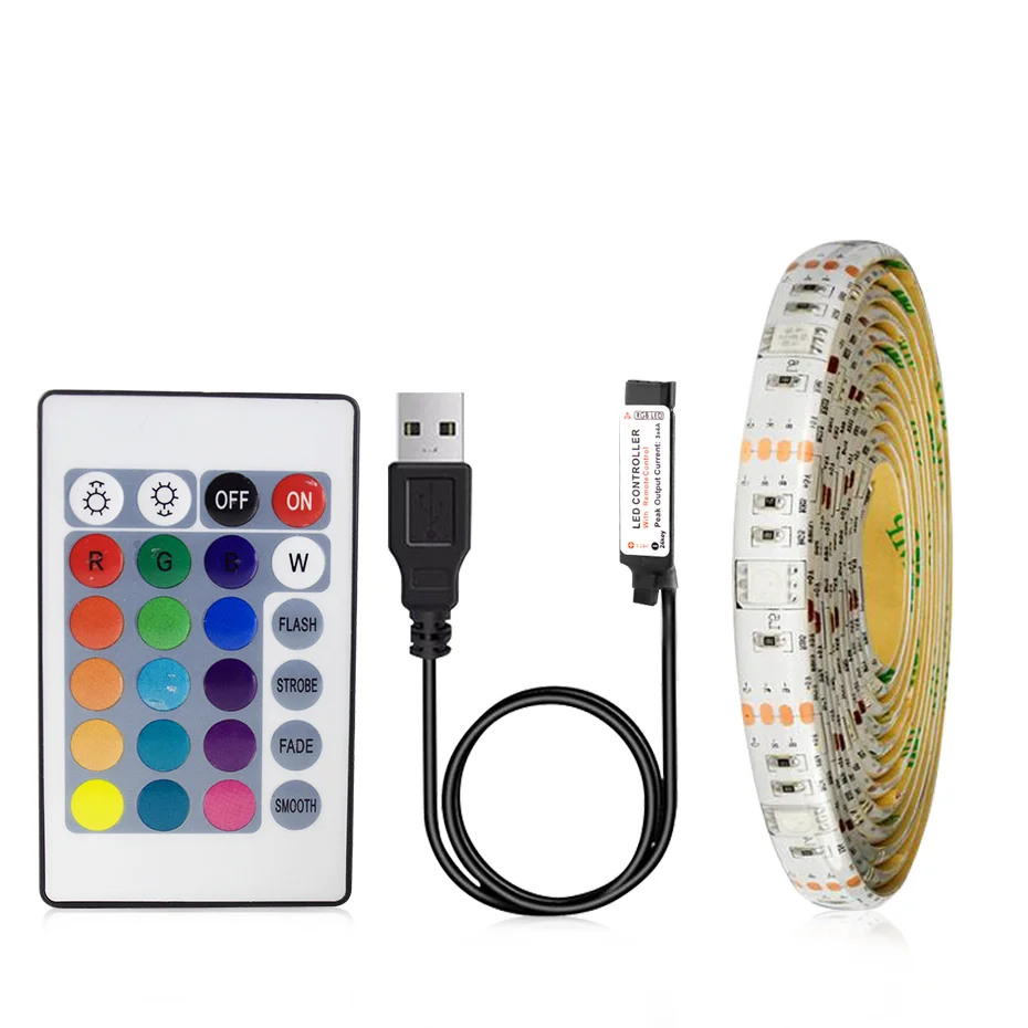 

LED RGB Strip USB 5V Led Diode Tape White Warm White PC Desktop TV Decor 1M 2M 3M 4M 5M Led Strip TV Background Lighting