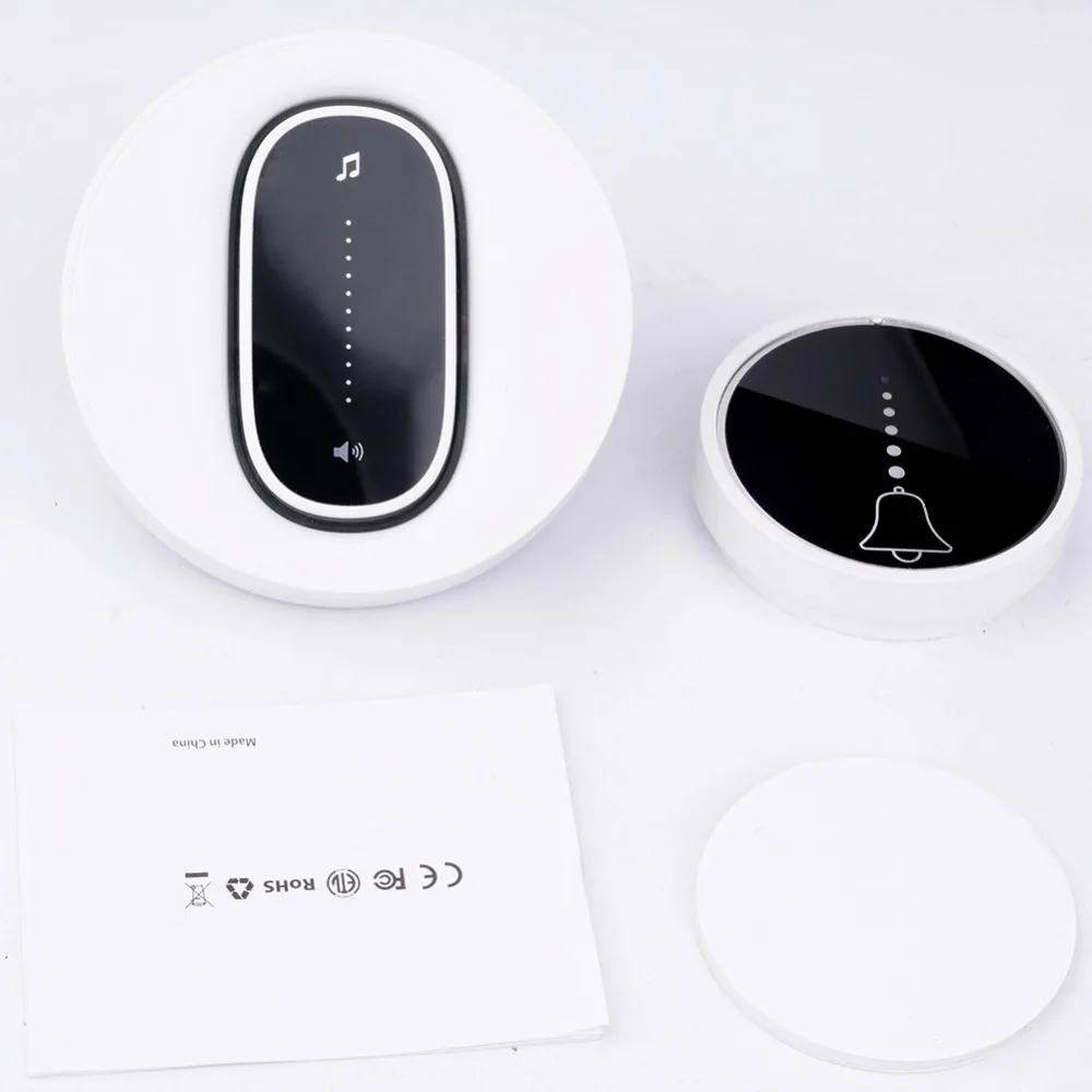 SMATRUL self powered Waterproof Wireless DoorBell night light no battery EU plug home Cordless Door Bell 1 2 button 1 2 Receiver 10