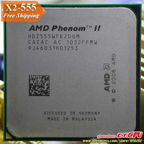 

AMD Phenom II X2 555 CPU Processor Dual-Core (3.2Ghz/ 6M /80W / 2000GHz) Socket am3 am2+ free shipping 938 pin , sell 550 545
