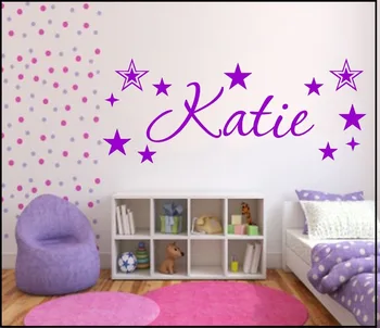 

T07075 Creative wall sticker stars custom name, boy baby room decorative wall stickers, removable stickers Environmental Art