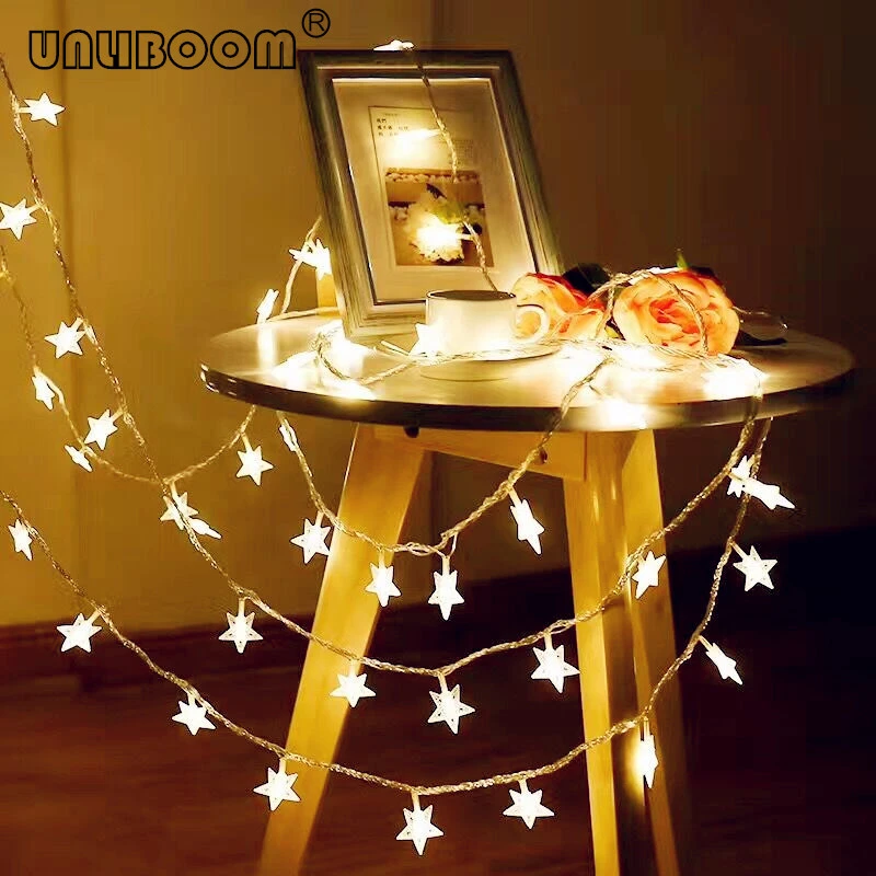 fairy light wall Holiday Light 1.5M 3M 6M 10M LED Star String Lights 10 20 40 80 LEDS Waterproof Outdoor AA Battery LED Christmas Decoration fairy light wall