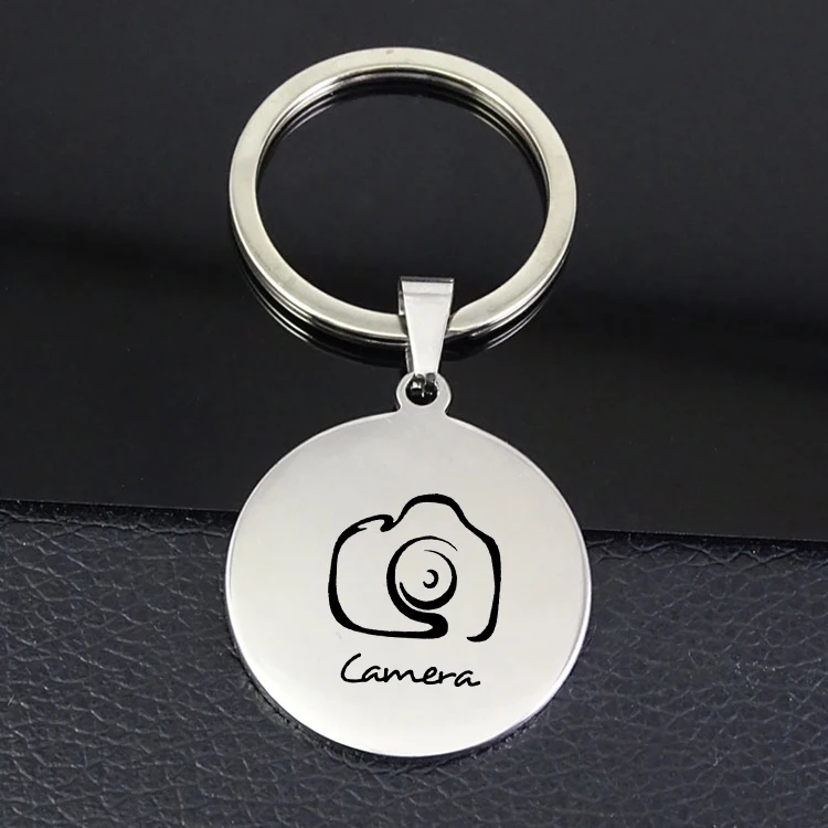 

Simple Camera Keychain Popular Disc Pendant Keychains Jewelry for Men and Women Drop Shipping YP7420