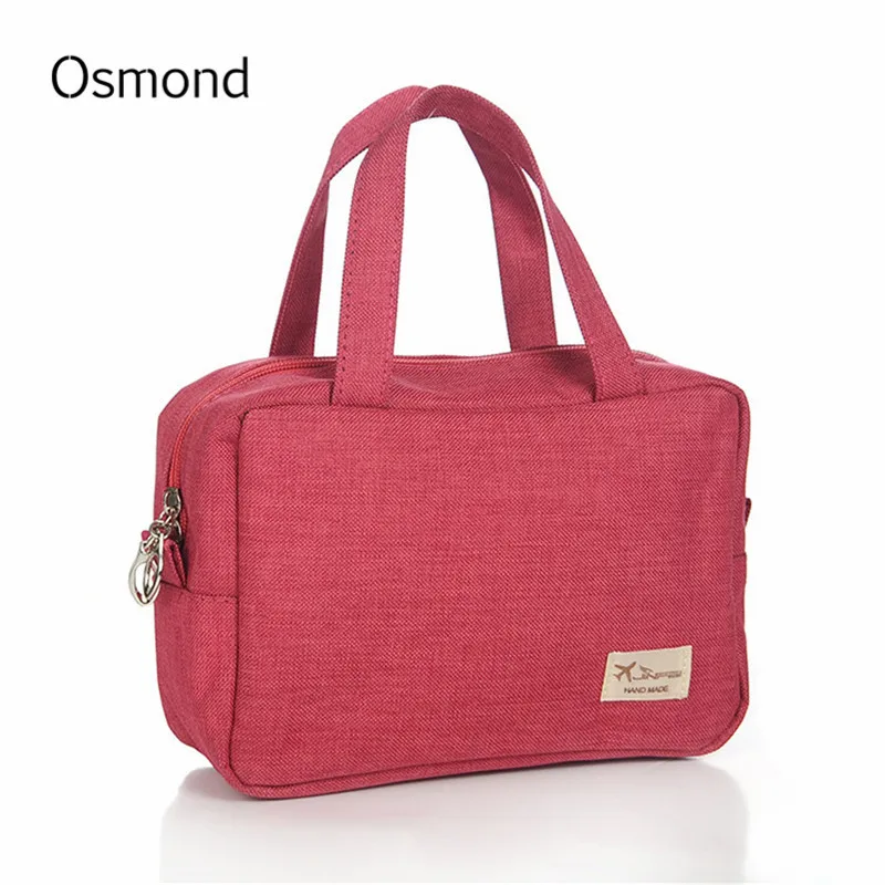 

Osmond Canvas Makeup Bag Women Cosmetic Bags Ladies Casual Totes Travel Handle Toiletry Stationary Bag Large Solid Wash Storage