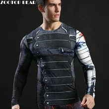 3D Зимний Солдат футболка Капитан Америка 3 Для мужчин Сжатие Фитнес футболки Хэллоуин футболка Superman ZOOTOP медведь