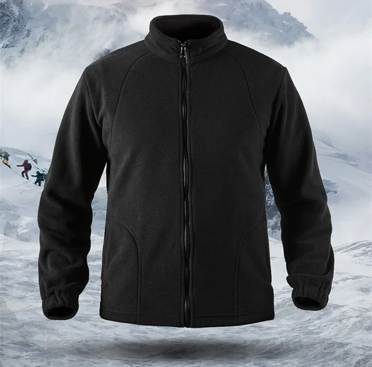 Ветрозащитная теплая тактическая флисовая куртка для мужчин, зимняя уличная походная тренировочная куртка для верховой езды, теплая Толстая дышащая куртка с воротником-стойкой