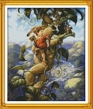 

Tale of Magic Bean counted printed on fabric DMC 14CT 11CT Cross Stitch kitsembroidery needlework Sets Home Decor