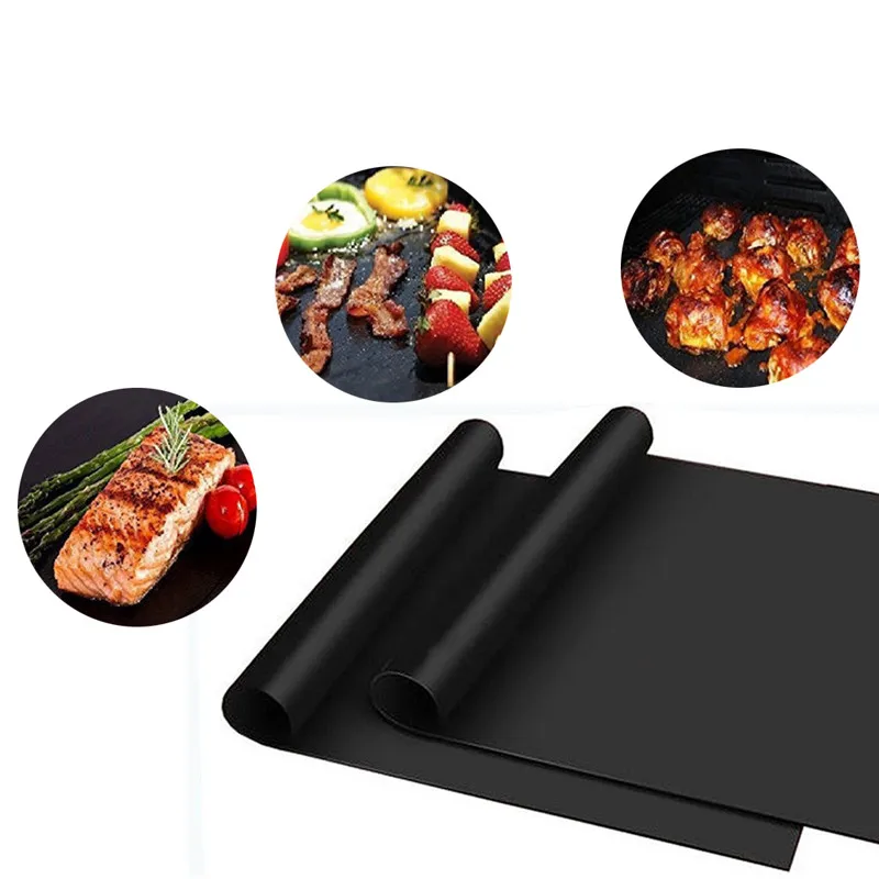 

BBQ Grill Mat Barbecue outdoor Baking Non-stick Pad Reusable Teflon Cooking Plate 40 * 30cm For Party PTFE Grill Mat Tools New