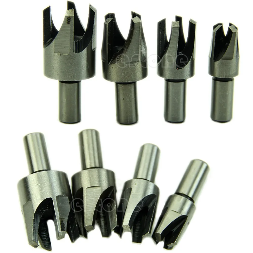 

E74   4pc Carpentry Wood Plug Cutter Cutting Tool Drill Bit Set 5/8" 1/2" 3/8" 1/4