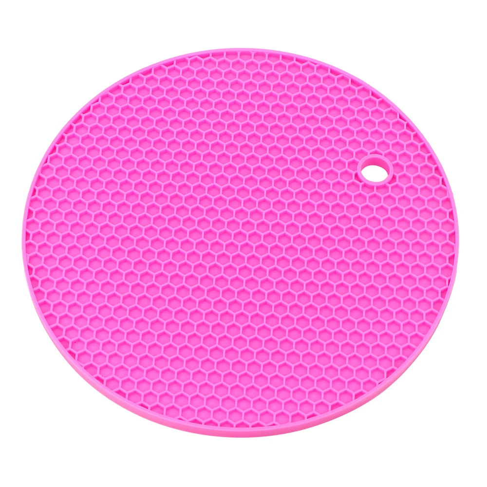 NICEYARD Heat Resistant Silicone Mat Round Kitchen Accessories Non-slip Pot Holder Drink Cup Coasters 18cm Table Placemat