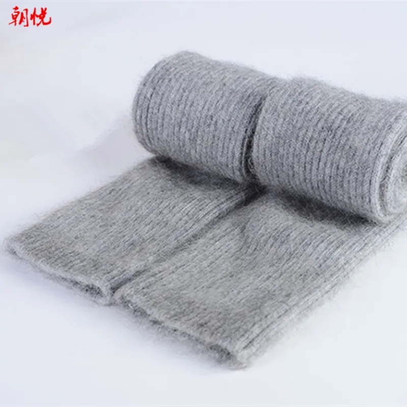 

Autumn Winter Women's Mink Cashmere Arm Warmers Knitted Mink Cashmere Arm Sleeve Solid Superfine Long Knitted Fingerless Gloves