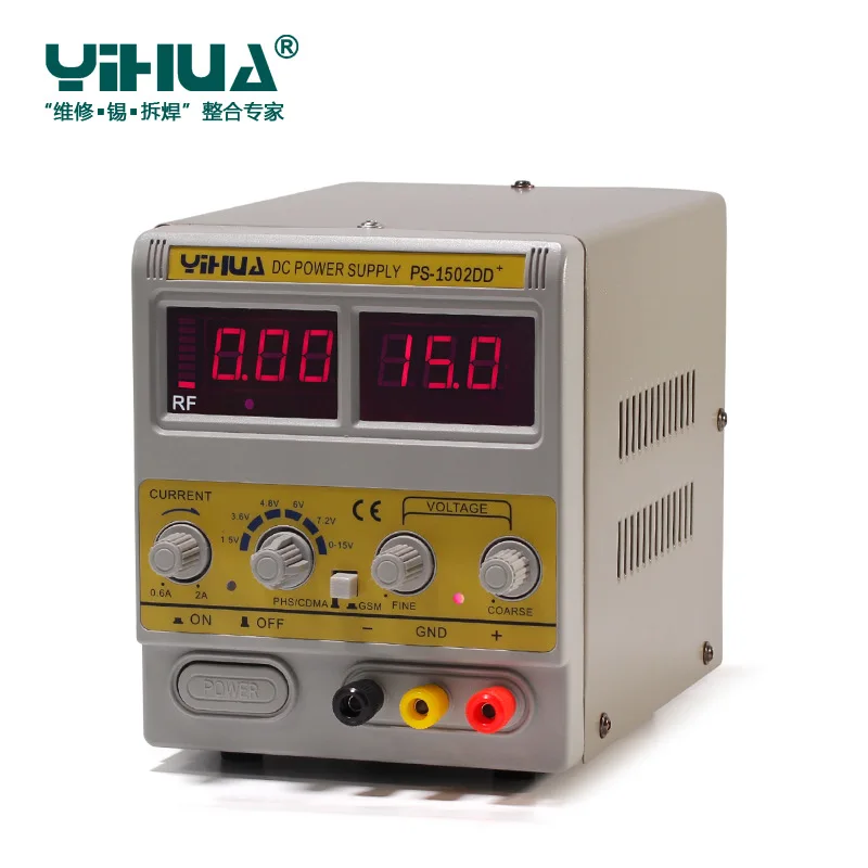 Новейший YIHUA 1502DD+ для мобильного телефона 15V 2A Регулируемый источник питания постоянного тока с светодиодный дисплеем