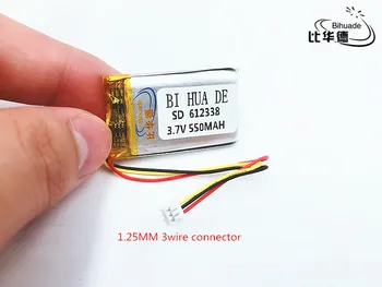 

li-po 1.25mm 3.7 V 612338 602338 lithium-ion polymer battery 550 mah vehicle traveling data recorder LED speakers toys