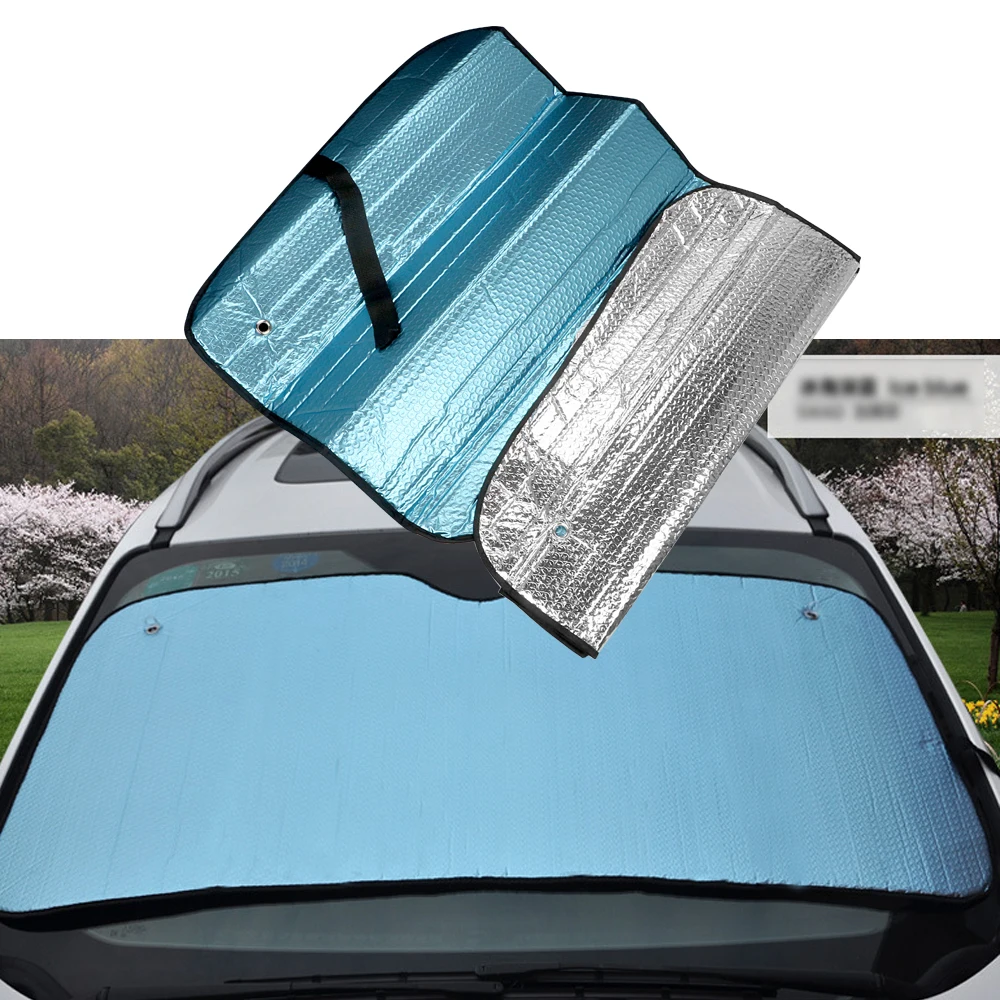 

145*70CM Car Windscreen Sun Visor Cover Foil Heat Block UV Protect Windshield Sun Shade Reflective Auto Front Window Sunshade