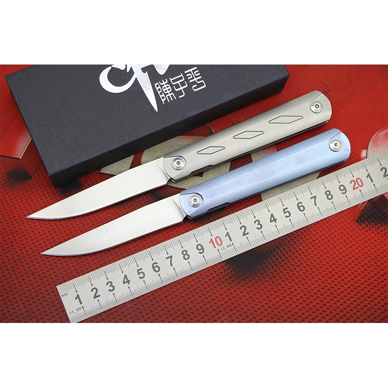 

CH ZIEBR High Quality Flipper folding knife ZDP189 blade Titanium handle Outdoor camping hunting pocke knives EDC tool Survival