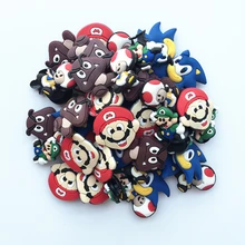 Free Shipping 100pcs/lot Super Mario shoe charms ,shoe accessories, shoe decoration fit croc for children gift