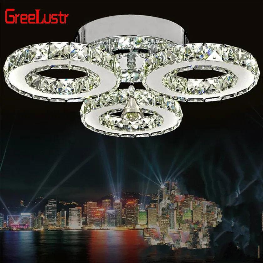 

Chandelier with 3 lights LED Crystal Flush Mount Chandeliers Modern Ceiling lamp Fixture for Hallway Entry Bedroom Living Room