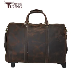 Equipaje Bolsas de Viaje Embalaje Maleta de Cuero Genuino Carretera de 20 Pulgadas Bolso de Mano de Negocios Clásico Marrón Koffer Cuero de Vaca Equipaje Bolsas de Viaje Embalaje Maleta de Cuero Genuino Carretera de 20 Pulgadas Bolso de Mano de Negocios Clásico Marrón Koffer Cuero de Vaca