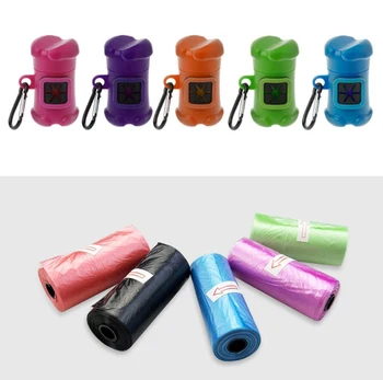 

New Pet Dog Bone Shape Waste Poo Garbage Dispenser Box Clean Up Bags Holder Carrier Garbage Plastic Bags