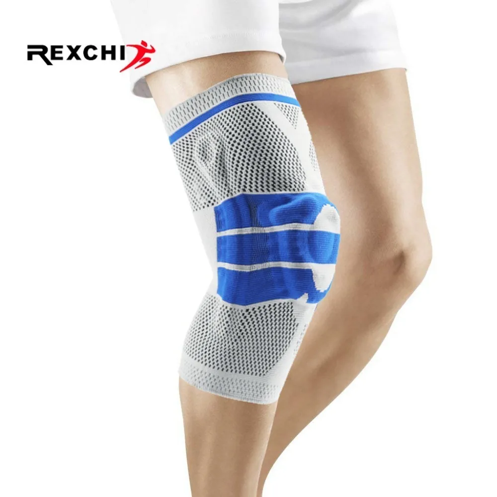 

REXCHI Elastic Basketball Knee Pads Support Silicon Padded Patella Brace Kneepad Protective Gear for Volleyball Sports Safety