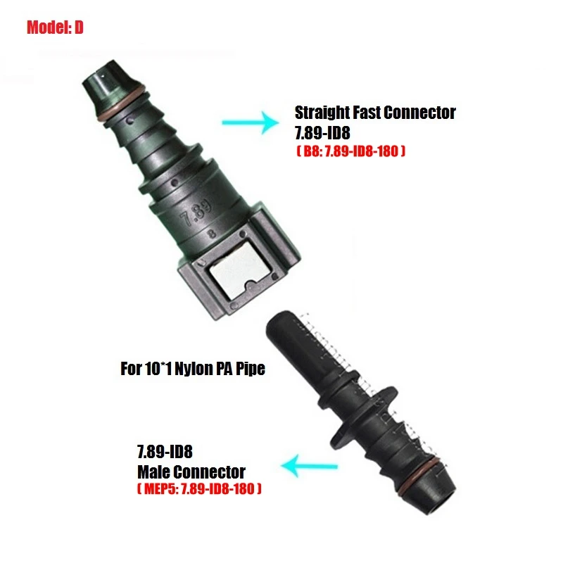 10 комплектов прочный 7,89 Нейлон PA трубы Быстрый разъем Женский Мужской комплекты разъемов автомобильный топливный жидкий быстрый разъем 4 вида на выбор