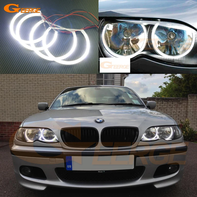 Для БМВ E46 седан универсал Галогенные фары 1999-2003 отличная глаза ангела Ультра яркое освещение Сид SMD глаза ангела комплект Для БМВ E46 седан универсал Галогенные фары 1999-2003 отличная глаза ангела Ультра яркое освещение Сид SMD глаза ангела комплект
