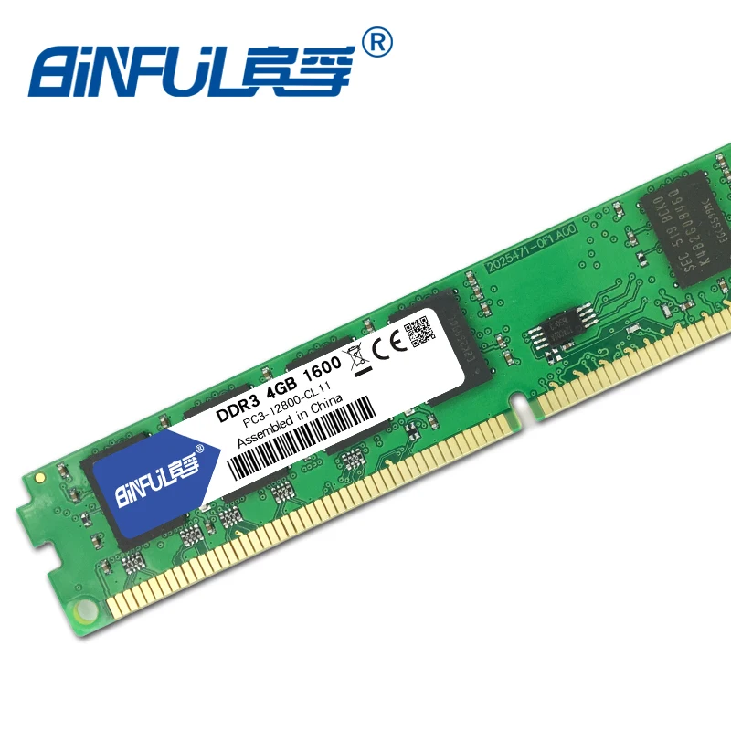 Binful бренд DDR3 PC3-12800 4 Гб 1600 МГц для рабочего стола оперативная Память память 1,5 в совместим с все материнские платы