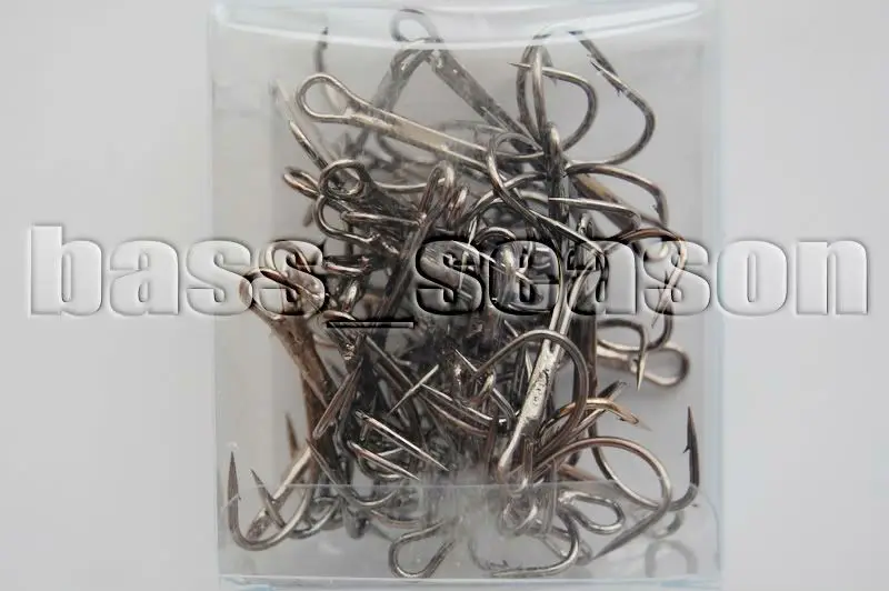 

34 Pcs 3/0# Fishing Treble Hooks Black Fishing Hooks Free Shipping