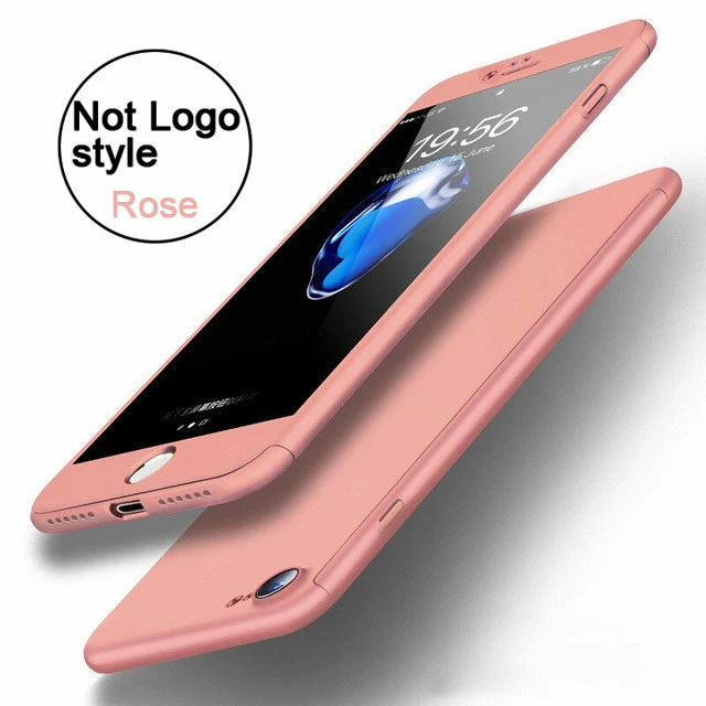 Чехол Gold Orchid 360 для iPhone 6, 6s, 7 Plus, чехол, ударопрочный, полная защита, закаленное стекло для iPhone 5, 5S, 8, 8 Plus, X - Цвет: Not Logo-Rose