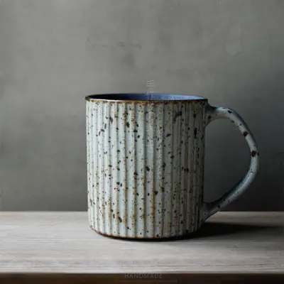 Кофейная кружка ручной работы, высококачественная керамическая чашка с рукояткой, короткие фирменные чашки и кружки, керамическая кружка для завтрака - Цвет: A