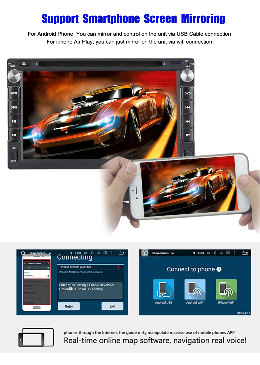Top Krando 7" Android 7.1 car navigation multimedia system for Chery A3 A5 E5 V5 Tiggo QQ6 audio radio gps dvd player WIFI 3G DAB+ 4