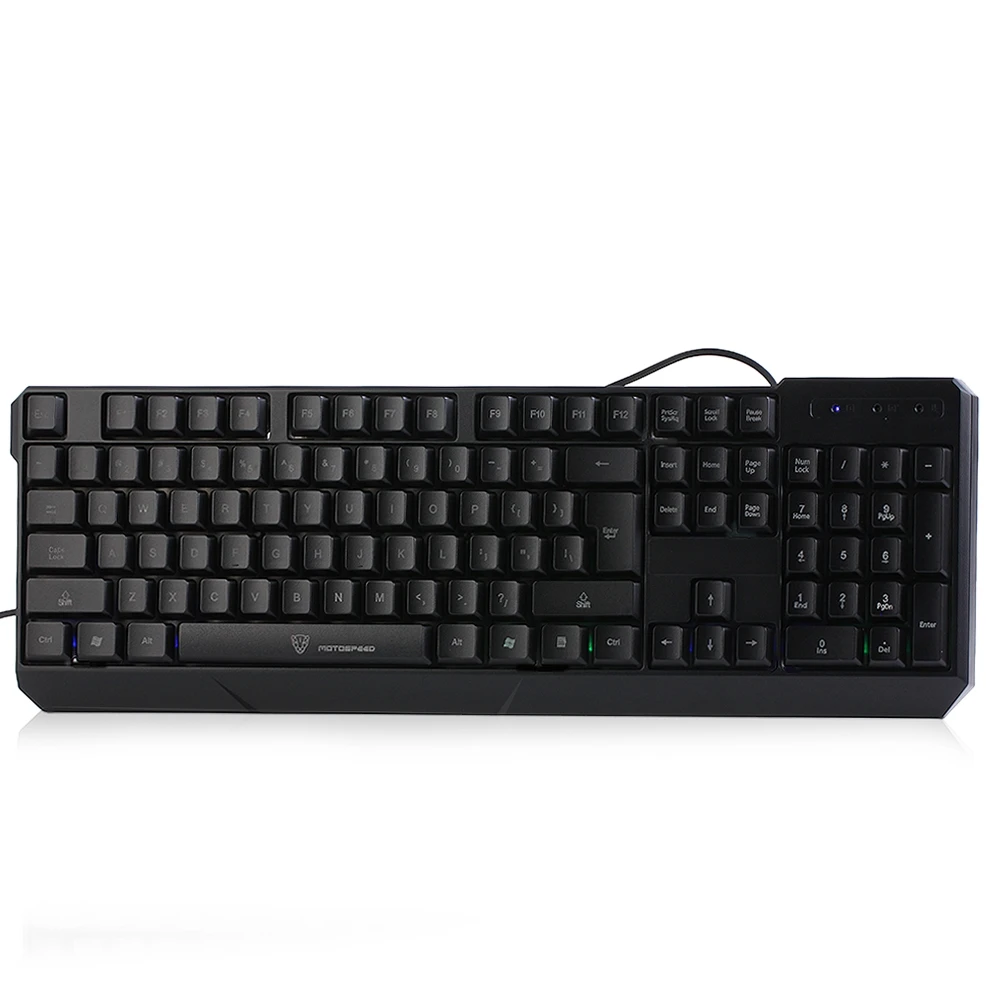 MotoSpeed K70 L эргономичный 7 цветов Подсветка USB Проводная игровая клавиатура для