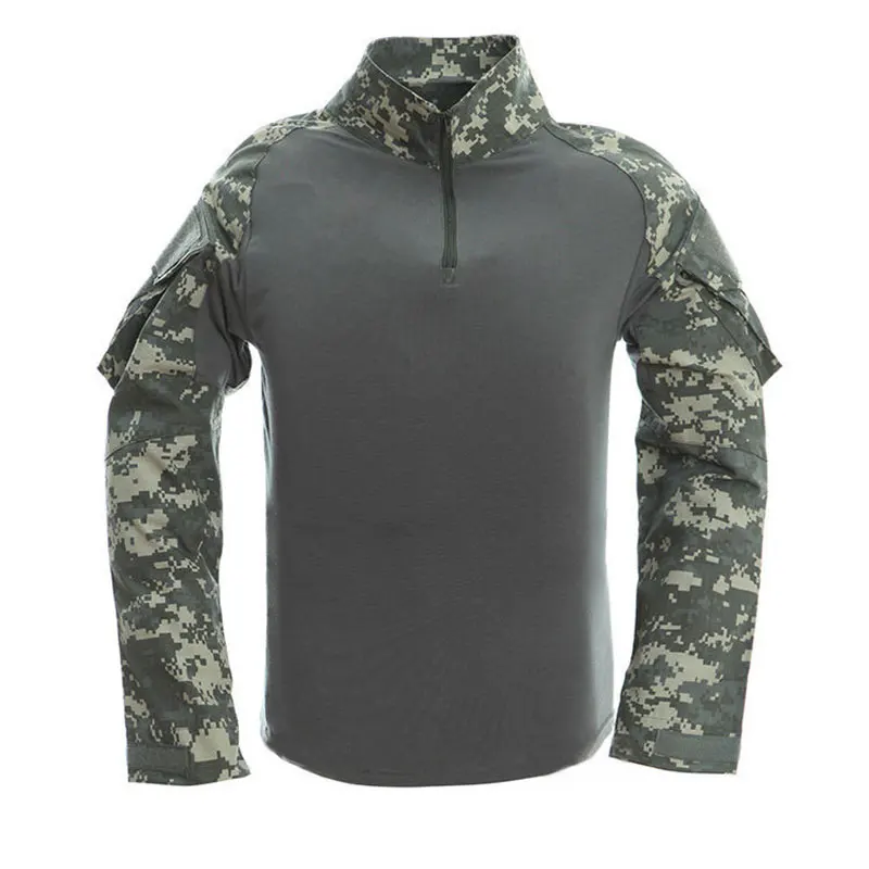 TACVASEN Военная тактическая футболка мужская армейская камуфляжная футболка футболки с длинным рукавом мужские уличные рыболовные рубашки в охотничьем стиле из хлопка