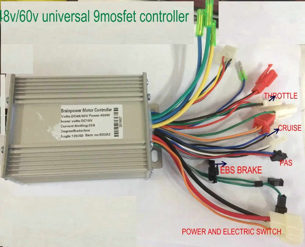 24v36v48v60v72v 400w450w BLDC контроллер двигателя 9mosfet двойной режим с EBS тормоз Электрический велосипед Скутер MTB трехколесный велосипед ATV запчасти