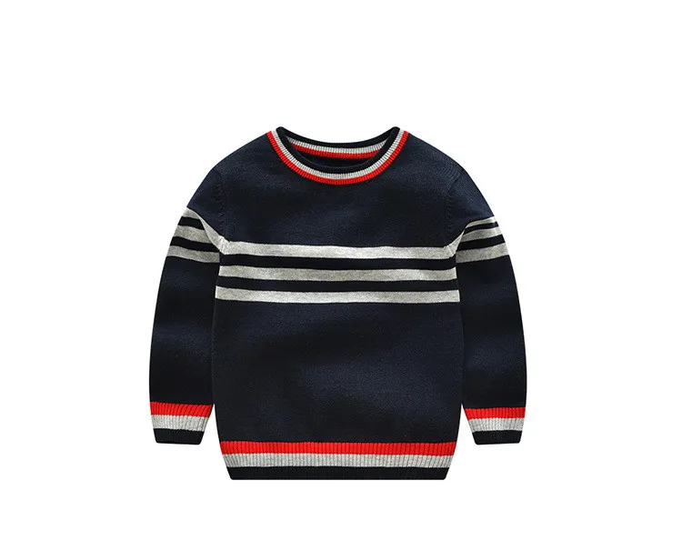 Свитер для маленьких мальчиков Одежда для девочек кардиган милый полосатый пуловер в стиле пэчворк хлопок высокое качество детский вязаный свитер - Цвет: Синий