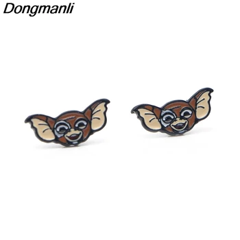 

P2534 Dongmanli 20pair/lot wholesale Monster Cartoon GIZMO Ear Stud Earrings For Womens Enamel pierce Earrings Jewelry