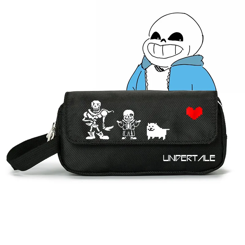 Игра Undertale Frisk Sans Скелет принт канцелярские принадлежности Sotrage сумка ручка чехол большой холщовый чехол для карандашей школьные сумки органайзер для путешествий