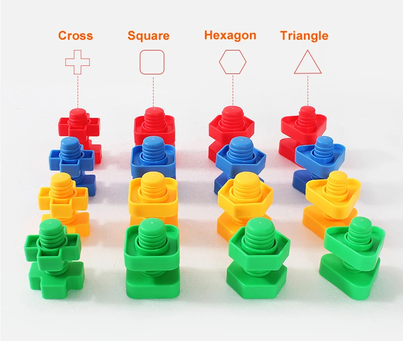 6Pcs Montessori Learning Education Math Toys Smart Eggs / Plastic Screws 3D Puzzle Game For Baby Children Educational Toys GYH
