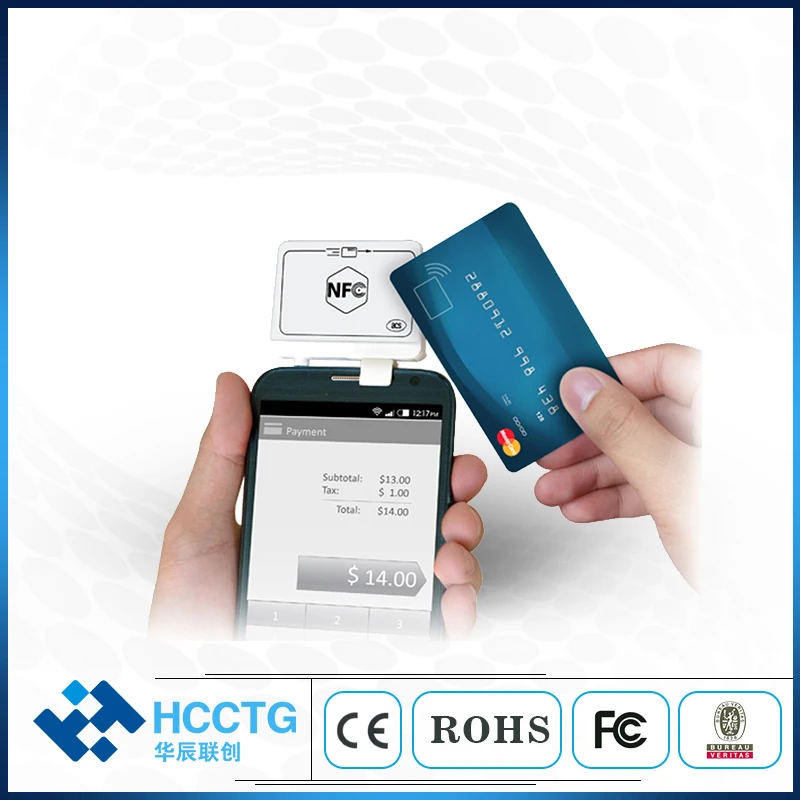 Мини аудио разъем 3,5 мм pos-терминалы, NFC+ считыватель карт в полоску ACR35