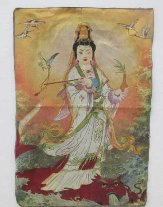 

35.46' / Silk embroidery thangka kind goddess guanyin in Tibet and Nepal/2