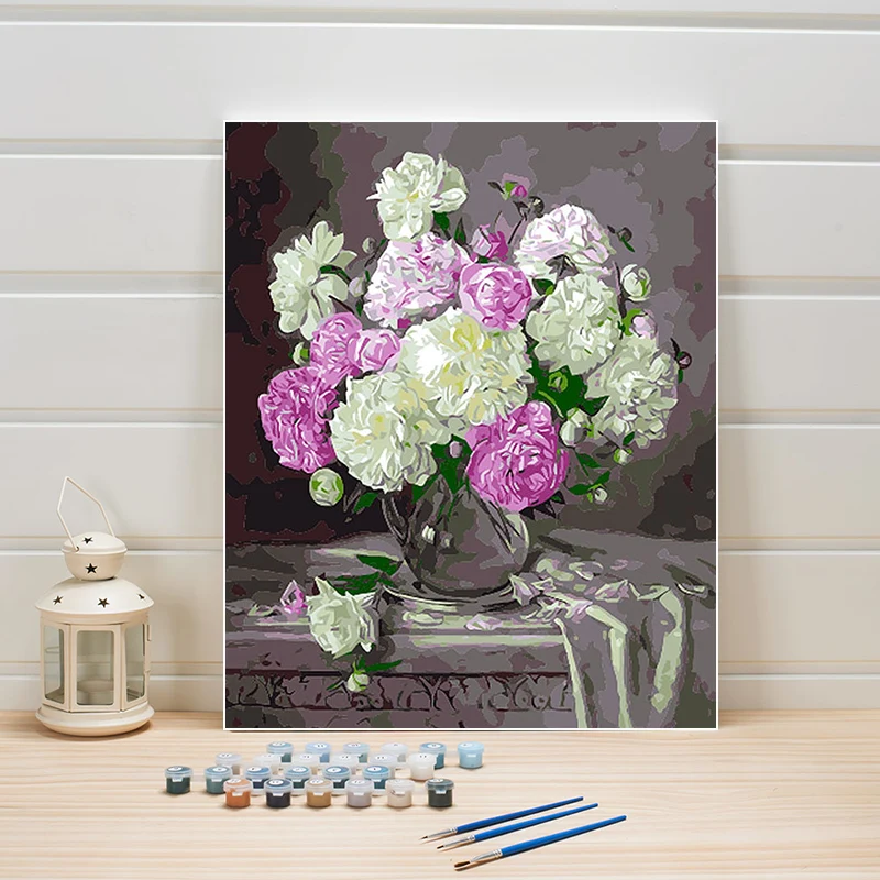 

Canvas Painting By Numbers 40x50cm Plant Flower Acrylics Paint Number Coloring Art Wall Pictures For Bedroom Decor One Piece Kit