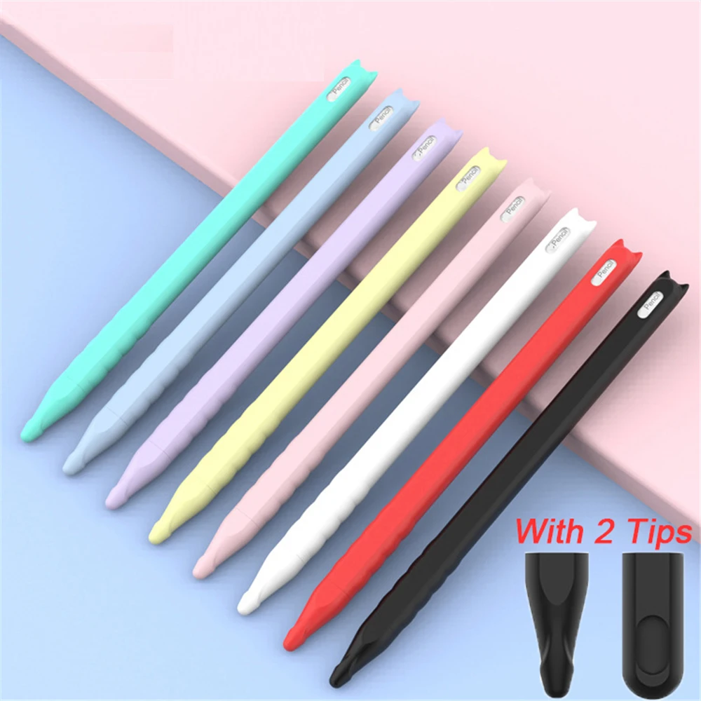 Модный мягкий силиконовый чехол держатель для Apple Pencil 2 iPad Pro полный защитный wtih
